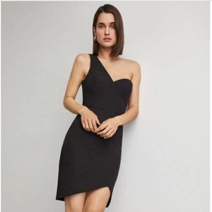 BCBGMAXAZRIA One-Shoulder Mini Black Dress - 6 US